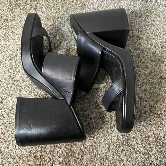 STEVE MADDEN Women's Vicky Chunky Block Heel Sandals Size 9.5M In Black - Picture 4 of 7